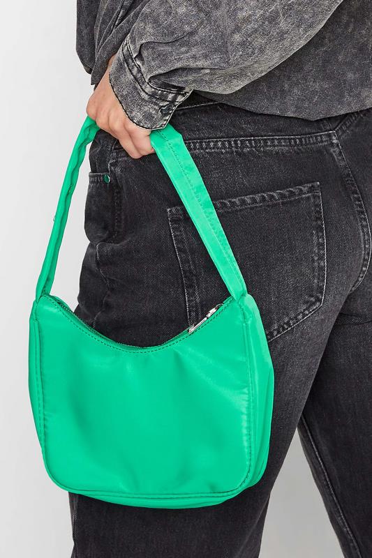 Bright Green Fabric Shoulder Bag | Yours Clothing 1