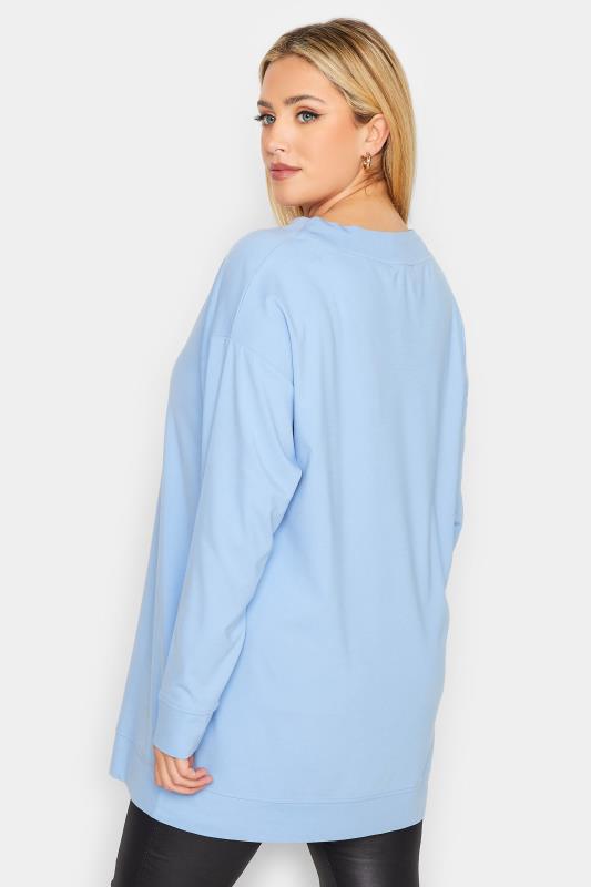 YOURS LUXURY Plus Size Blue Star Embellished Sweatshirt | Yours Clothing 4