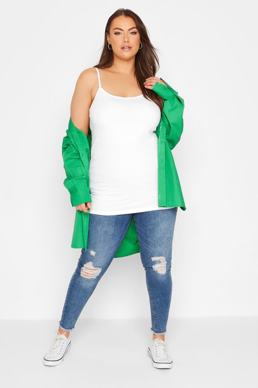 Plus Size White Cami Vest Top | Yours Clothing 2
