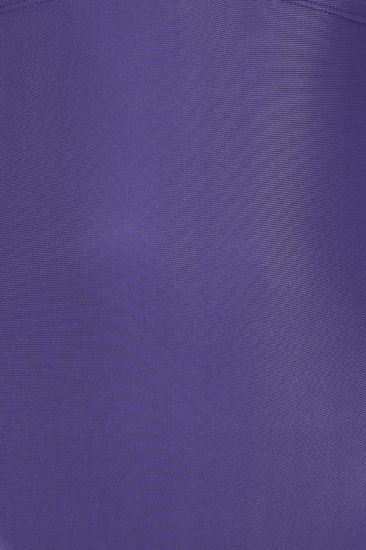 YOURS Plus Size Purple Keyhole Tummy Control Swimsuit | Yours Clothing 9