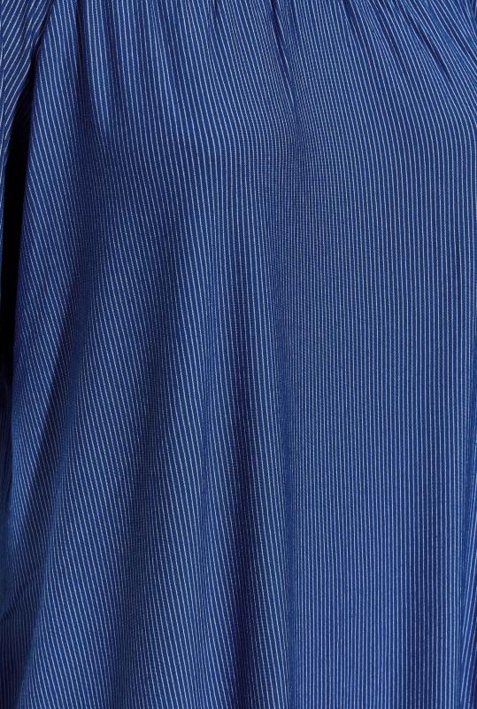 Plus Size Blue Stripe Bardot Top | Yours Clothing 5