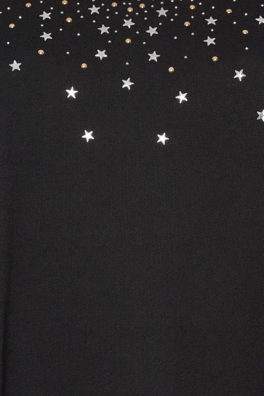 YOURS Curve Black Star Embellished Top | Yours Clothing 5