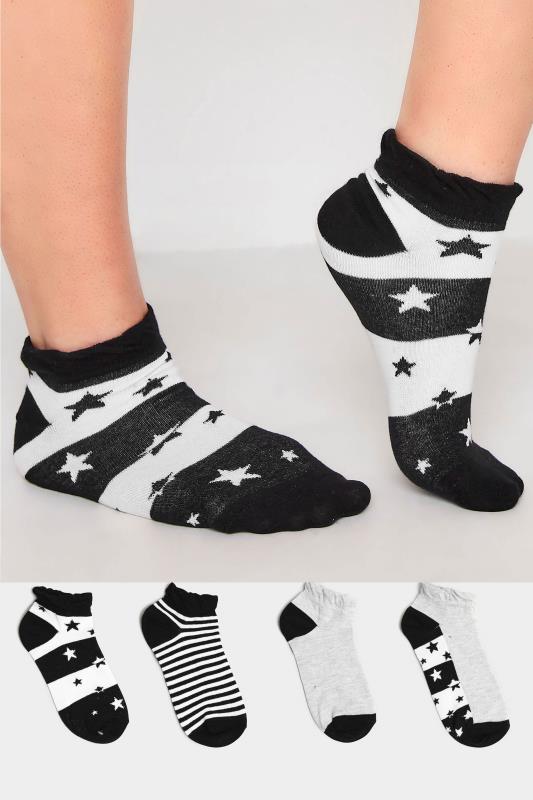 4 PACK Multi Stars & Stripes Trainer Liner Socks_A.jpg
