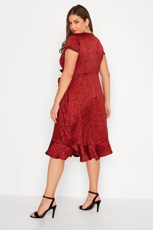 YOURS LONDON Curve Plus Size Red Polka Dot Dress | Yours Clothing  3