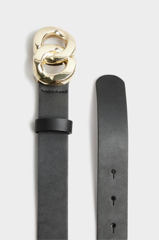 Plus Size Black Double Ring Buckle Belt | Yours Clothing 3