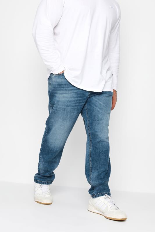 Men's  BadRhino Big & Tall Blue Washed Denim Stretch Jeans