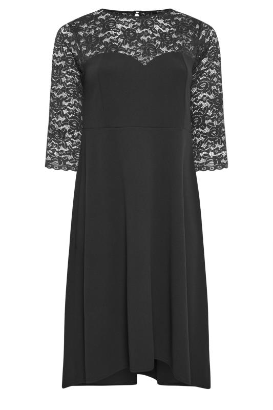 YOURS LONDON Plus Size Black Lace Sweetheart Dress | Yours Clothing 5