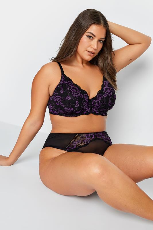 Plus Size  YOURS Black Lace Padded Underwired Bra
