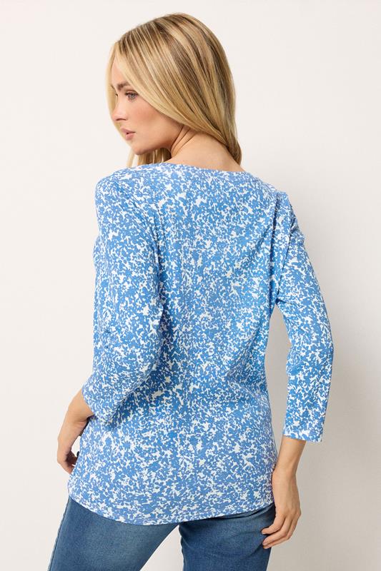 M&Co Blue Ditsy Floral Cotton Top | M&Co 2