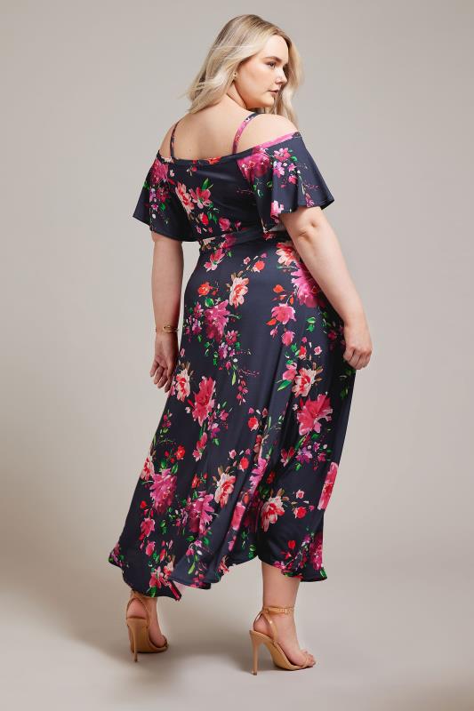 YOURS LONDON Plus Size Navy Blue Floral Maxi Dress | Yours Clothing 3