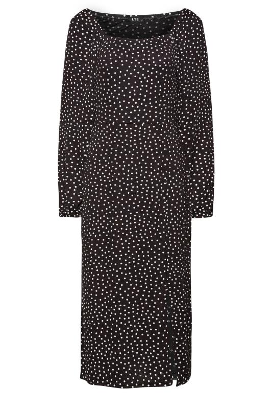 LTS Tall Women's Black Polka Dot Spilt Front Dress | Long Tall Sally 5