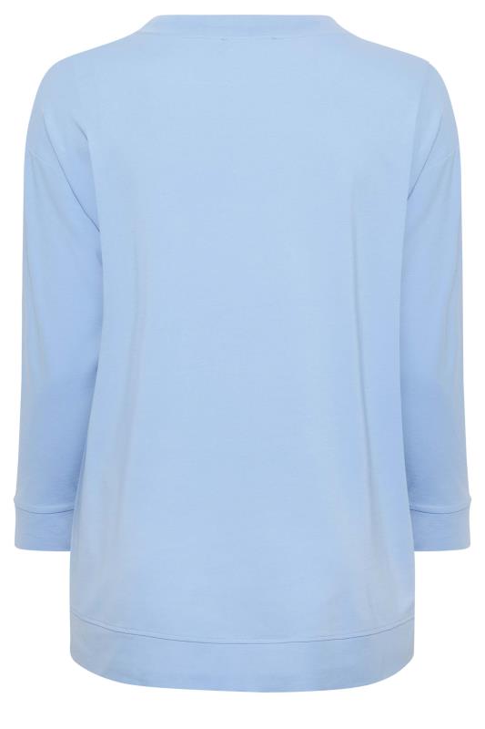 YOURS LUXURY Plus Size Blue Star Embellished Sweatshirt | Yours Clothing 8