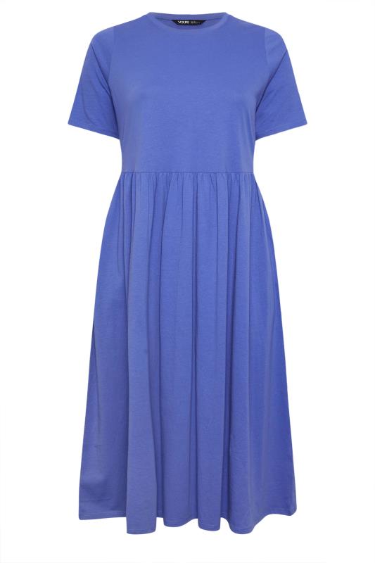 YOURS Plus Size Blue Pure Cotton Midaxi Dress | Yours Clothing 5