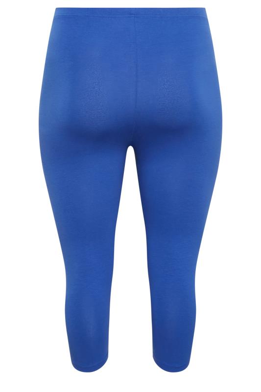 YOURS Plus Size Blue Cropped Leggings | Yours Clothing 6