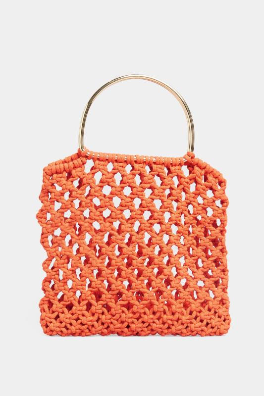 Orange Crochet Handle Bag 3