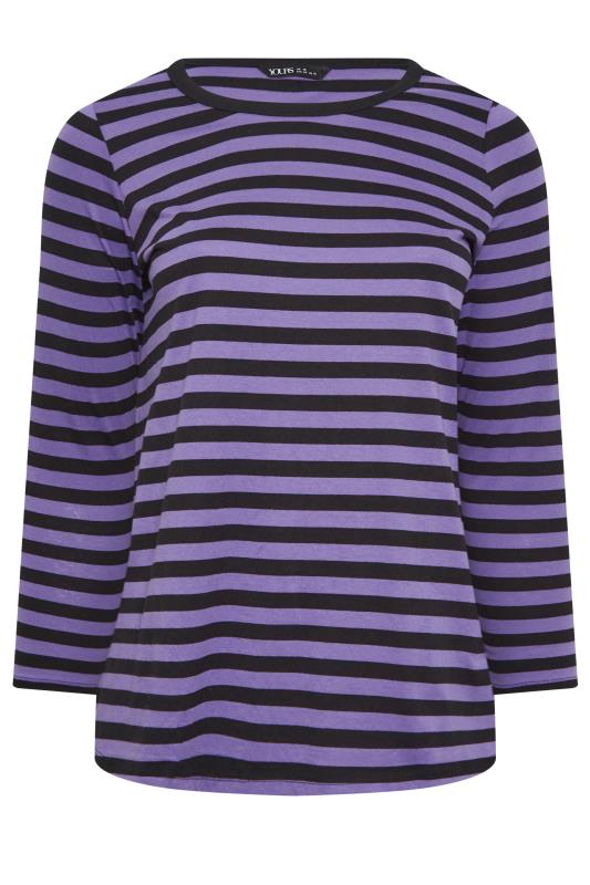 YOURS Plus Size Purple Stripe Top | Yours Clothing 6
