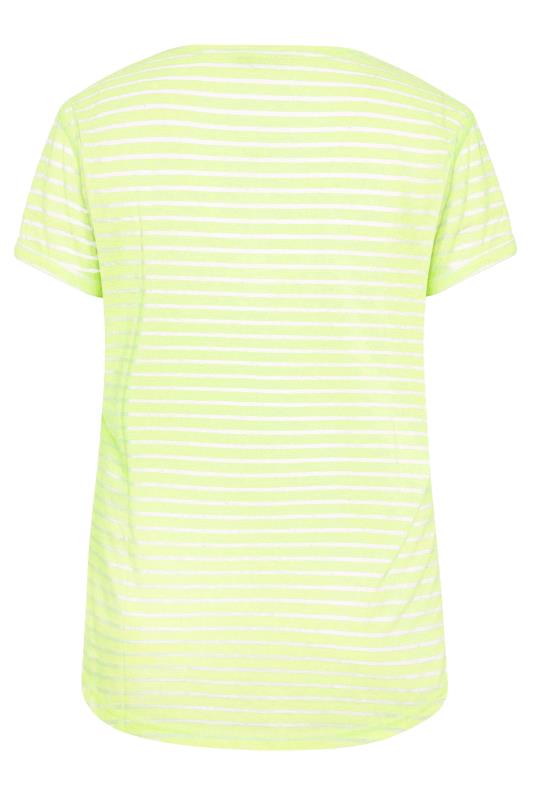 Curve Fluorescent Yellow Stripe Topstitch T-shirt 6