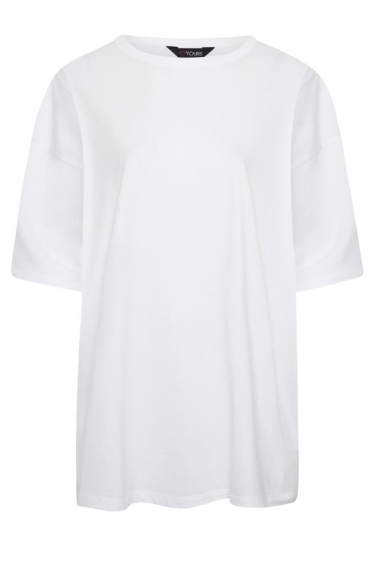 YOURS Plus Size White Oversized Boxy T-Shirt | Yours Clothing 5