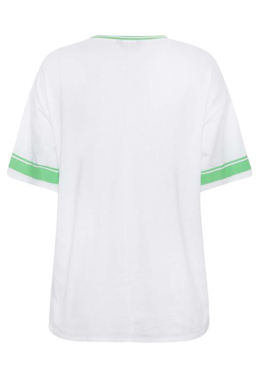 YOURS Curve Plus Size White 'California' Slogan Varsity T-Shirt | Yours Clothing 8