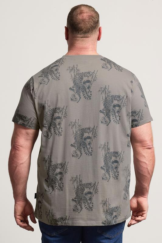 BadRhino Big & Tall Grey Tiger Graphic T-Shirt | BadRhino 2
