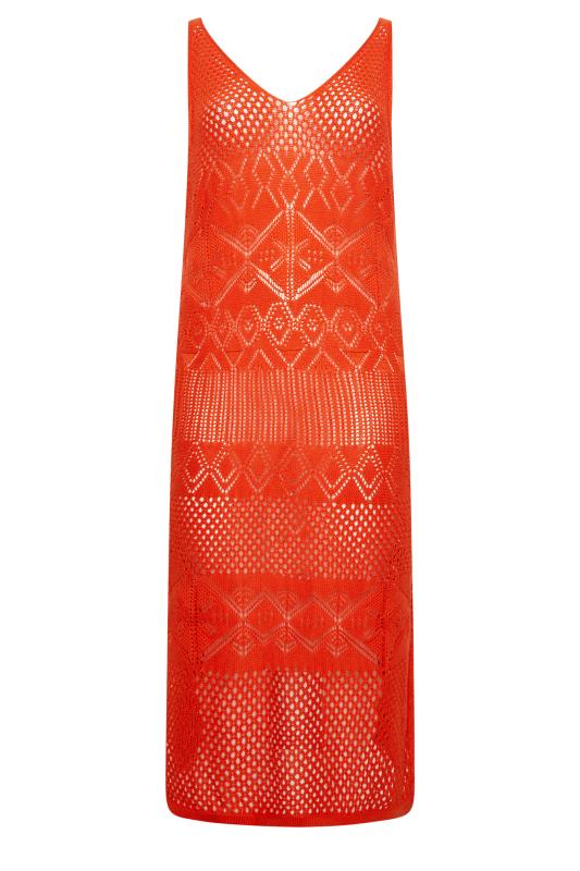 YOURS Curve Red Crochet Midaxi Dress | Yours Clothing 7