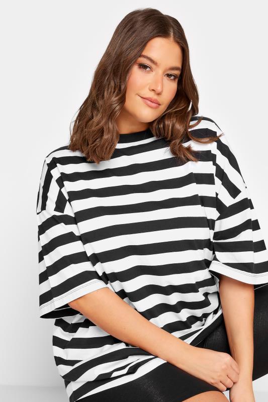 YOURS Plus Size Curve Black Stripe Oversized Boxy T-Shirt | Yours Clothing  4