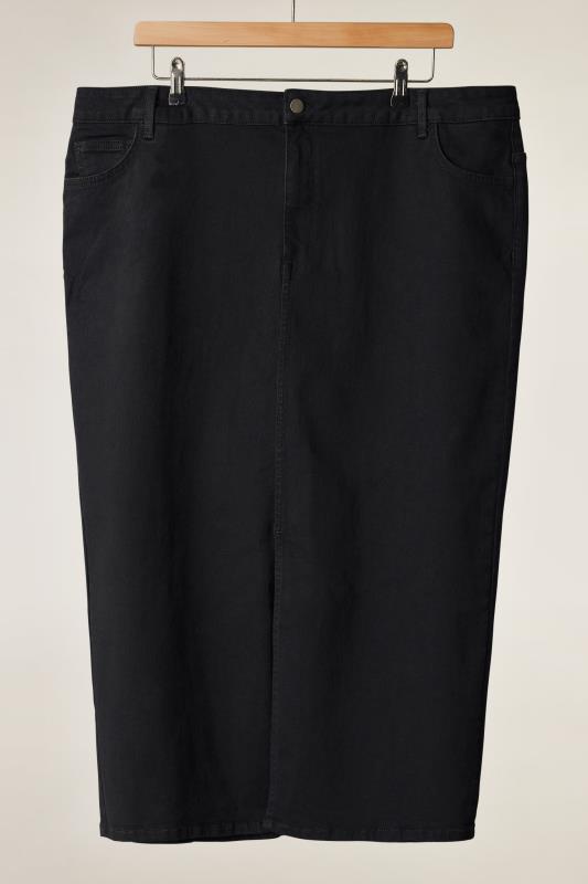 EVANS Plus Size Black Midaxi Denim Skirt | Evans 5