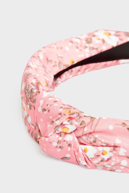 Pink Floral Print Twist Headband | Yours Clothing  4