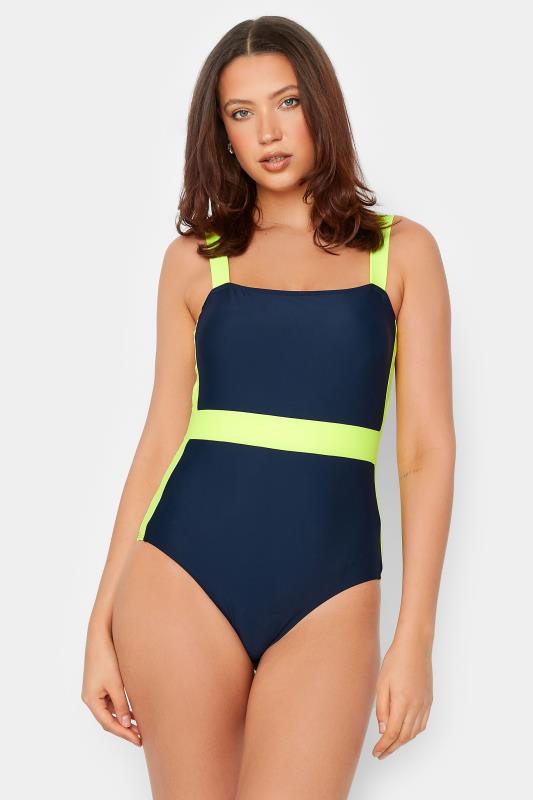  Grande Taille LTS Tall Navy Blue Colour Block Swimsuit