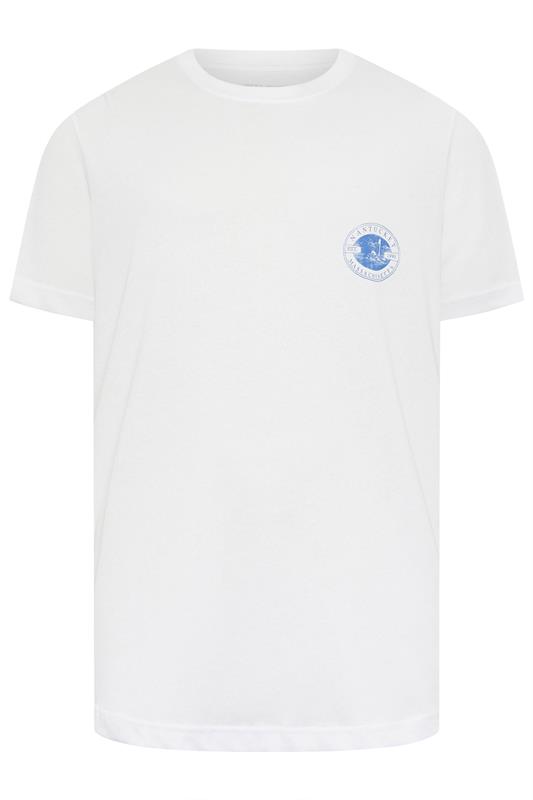 JACK & JONES Big & Tall White Printed Graphic T-Shirt | BadRhino 4