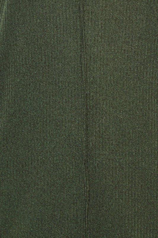 Plus Size Khaki Green Seam Detail Jumper | Yours Clothing 5