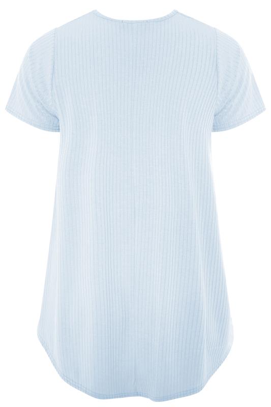 LIMITED COLLECTION Curve Baby Blue Ribbed Swing T-Shirt 6