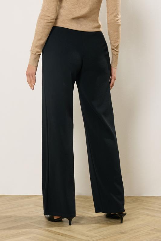 LTS Tall Women's Black Textured Seam Front Wide Leg Trousers | Long Tall Sally 2