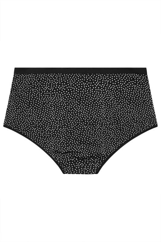 YOURS 4 PACK Plus Size Black Spot Print Cotton Stretch Full Briefs | Yours Clothing 7