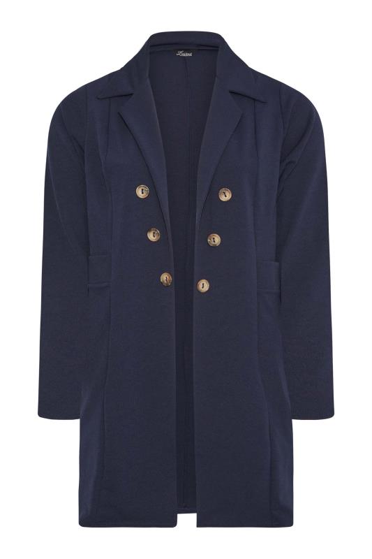 LIMITED COLLECTION Plus Size Navy Blue Button Front Blazer | Yours Clothing 8