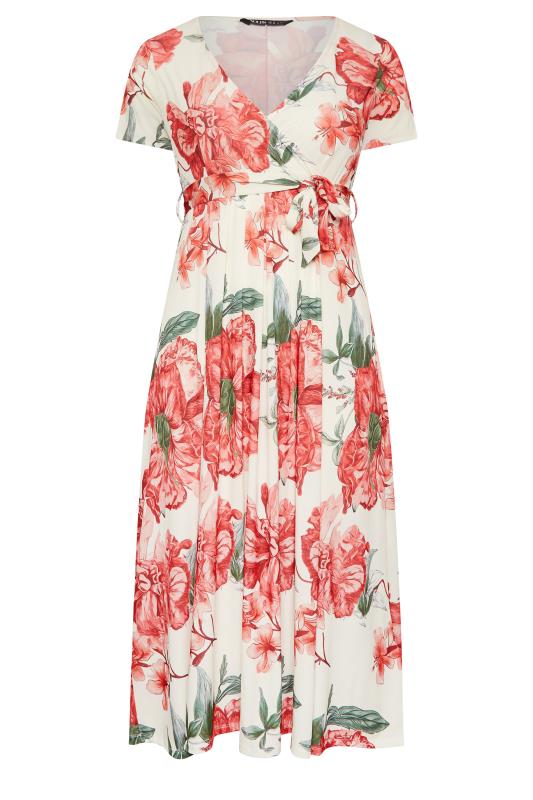 YOURS Plus Size White Floral Print Wrap Dress | Yours Clothing 6