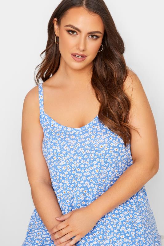 Blue Daisy Swing Cami Top | Yours Clothing 4