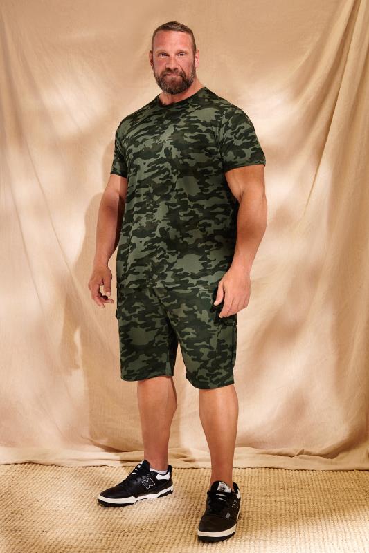 BadRhino Big & Tall Green Camo Print Cargo Shorts | BadRhino 1