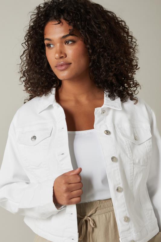 EVANS Plus Size White Denim Jacket | Evans  4