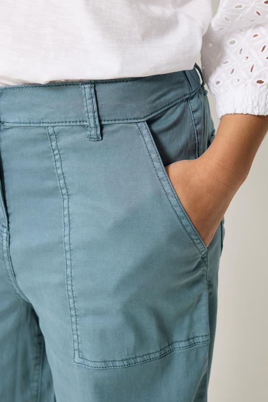 M&Co Petite Blue Midrise Wide Leg Cargo Trousers | M&Co 4