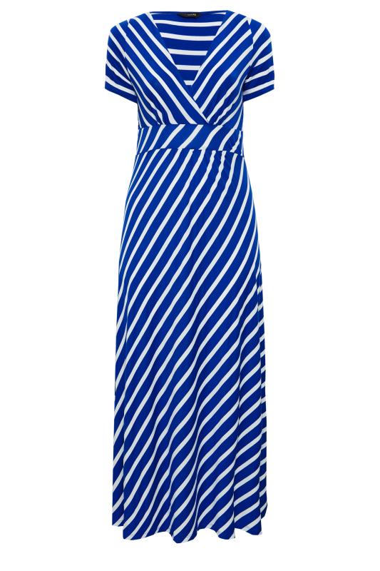 YOURS Plus Size Blue Stripe Swing Maxi Dress | Yours Clothing 6