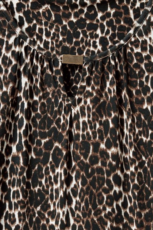 EVANS Plus Size Brown Leopard Print Midaxi Dress | Evans 8