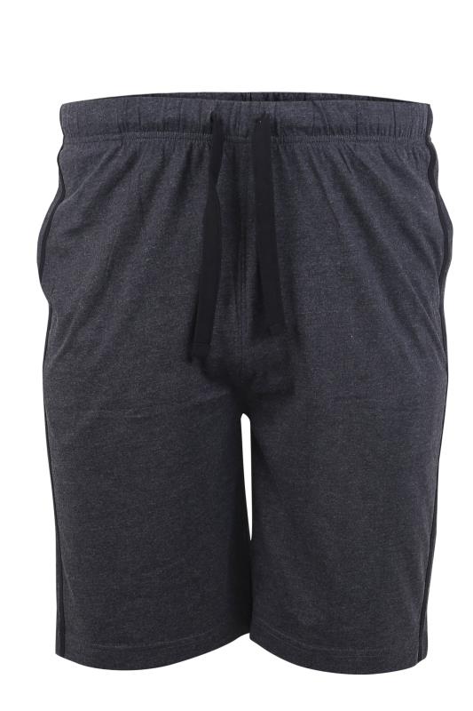 D555 2 PACK Black & Charcoal Grey Jersey Shorts | BadRhino  7
