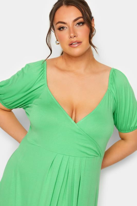 LIMITED COLLECTION Plus Size Green Wrap Maxi Dress | Yours Clothing 4
