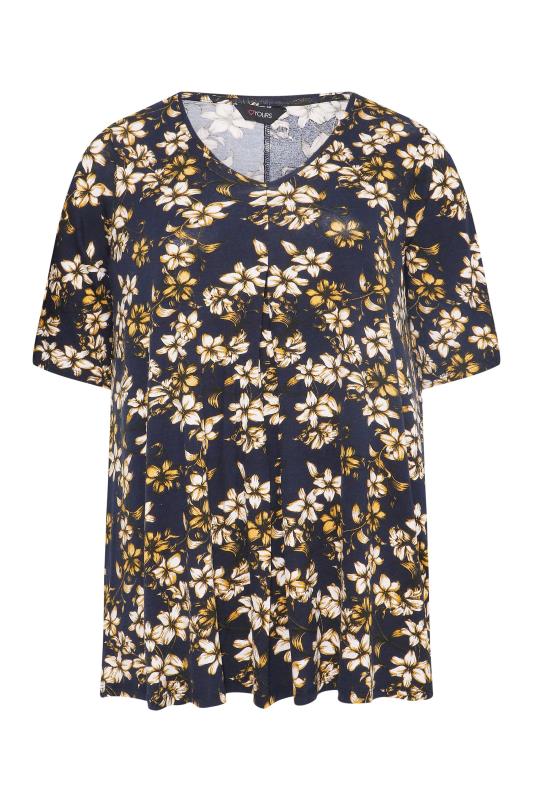Plus Size Black Floral Print Tunic Top | Yours Clothing 5