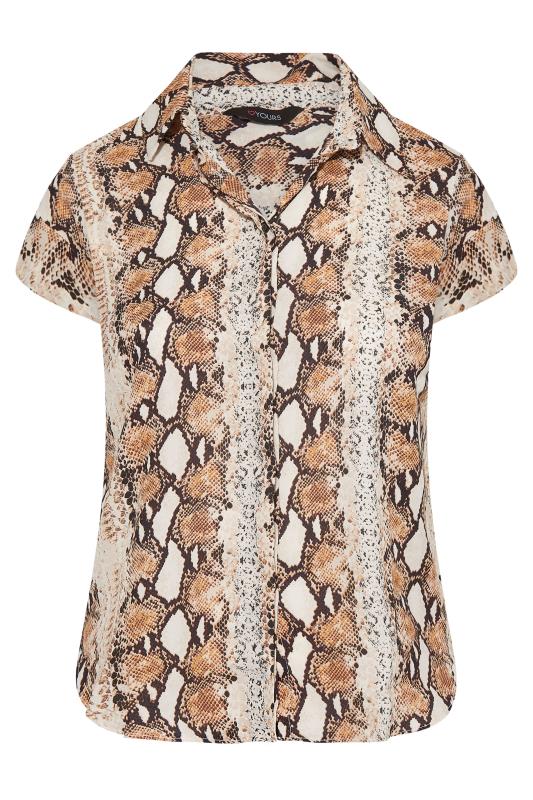 Plus Size White Snake Print Pleat Front Blouse | Yours Clothing 6