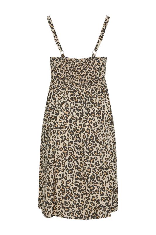 LIMITED COLLECTION Curve Beige Brown Leopard Print Button Front Strappy Sundress_Y.jpg