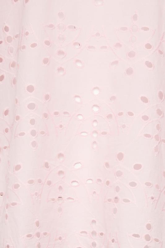 LTS Tall Women's Pink Broderie Front T-Shirt | Long Tall Sally 5