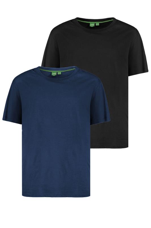 D555 Big & Tall 2 PACK Navy Blue & Black T-Shirts 3