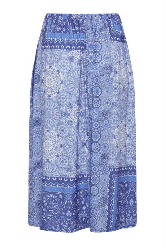  Grande Taille LIMITED COLLECTION Curve Blue Paisley Print Midaxi Skirt